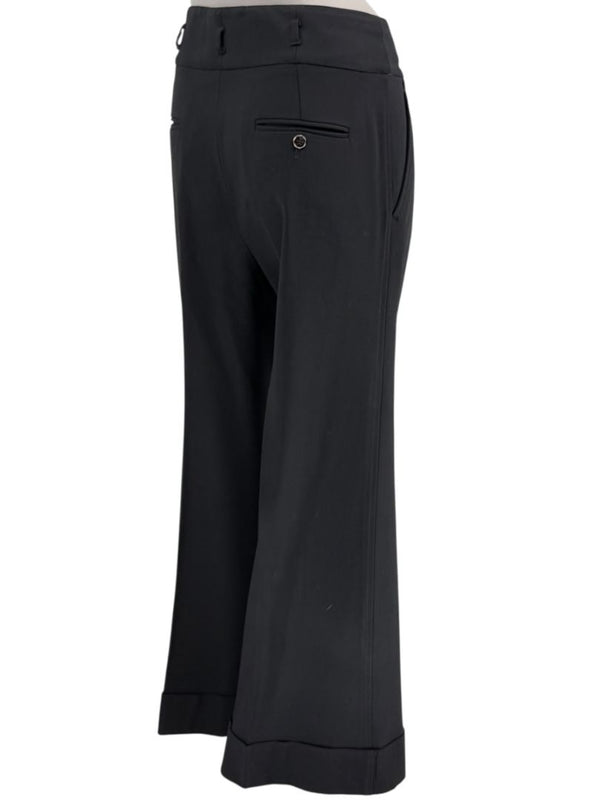 Dolce & Gabbana Black Wide-Leg Cuffed Trousers – IT 46