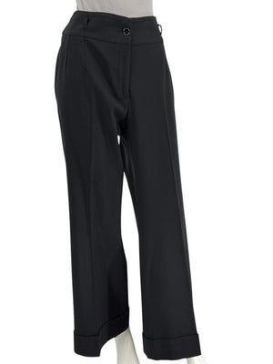 Dolce & Gabbana Black Wide-Leg Cuffed Trousers – IT 46