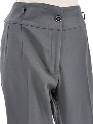 Dolce & Gabbana Black Wide-Leg Cuffed Trousers – IT 46