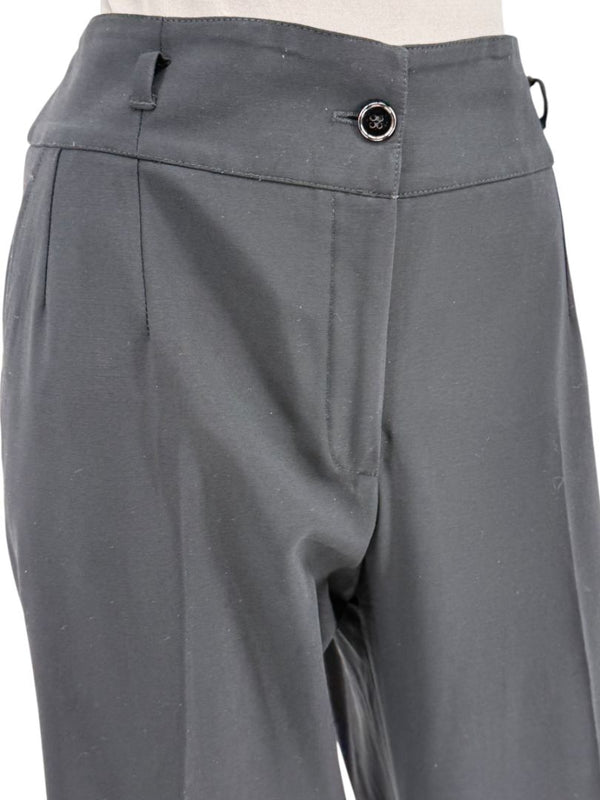 Dolce & Gabbana Black Wide-Leg Cuffed Trousers – IT 46