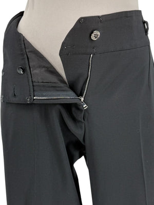 Dolce & Gabbana Black Wide-Leg Cuffed Trousers – IT 46