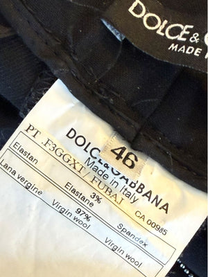 Dolce & Gabbana Black Wide-Leg Cuffed Trousers – IT 46