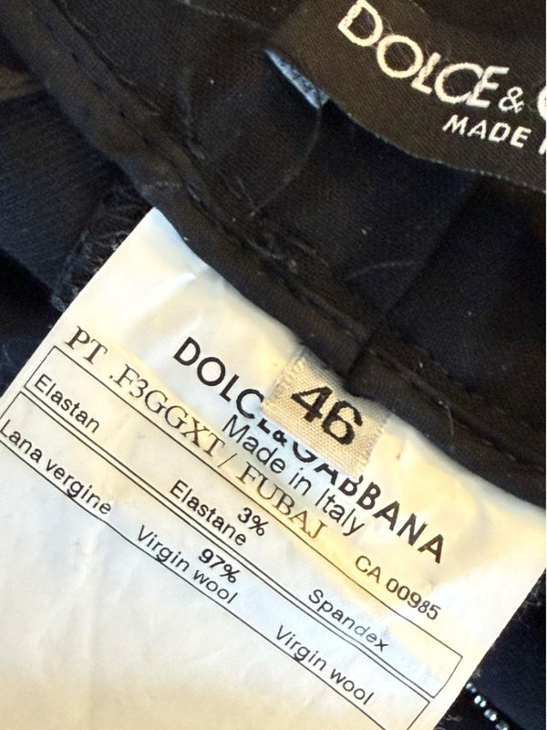 Dolce & Gabbana Black Wide-Leg Cuffed Trousers – IT 46