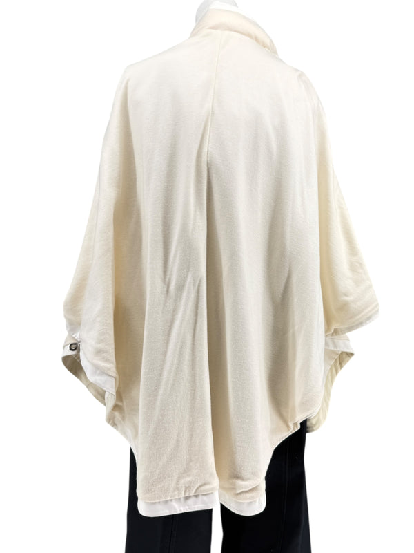 Loro Piana Reversible Hooded Cape Off-White Technical Fabric Made in Italy – Size L