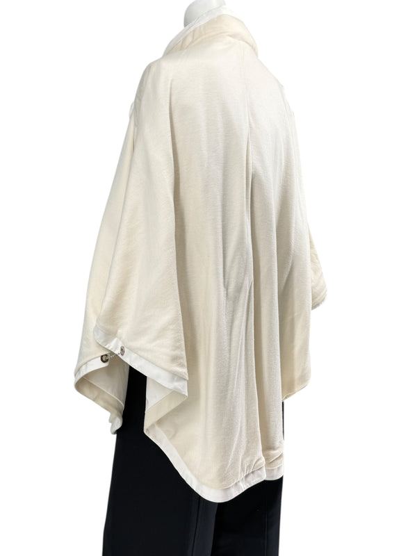Loro Piana Reversible Hooded Cape Off-White Technical Fabric Made in Italy – Size L