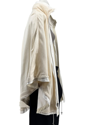Loro Piana Reversible Hooded Cape Off-White Technical Fabric Made in Italy – Size L