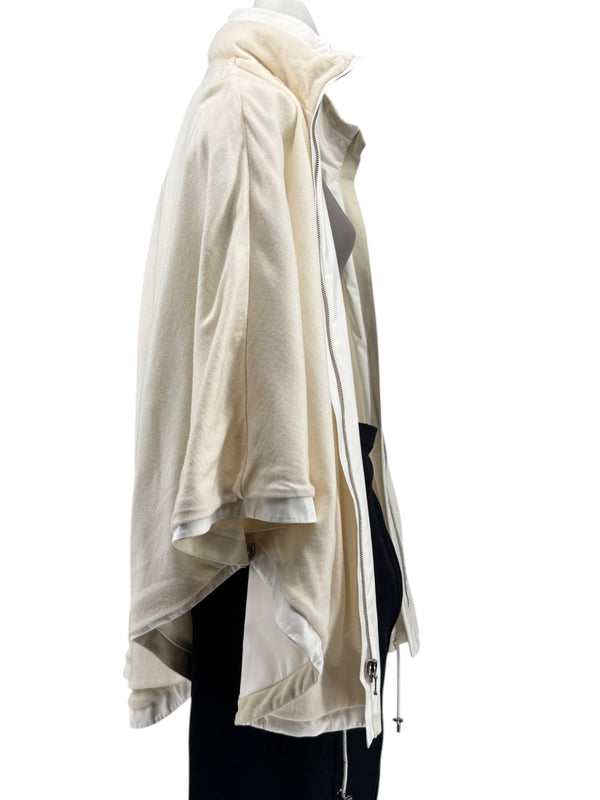 Loro Piana Reversible Hooded Cape Off-White Technical Fabric Made in Italy – Size L