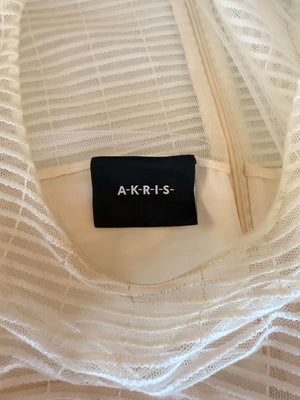 Akris Ivory Textured Silk Shift Dress – Size US 16 / IT 52