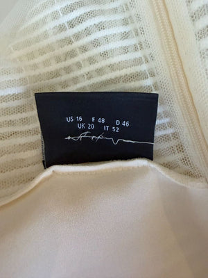 Akris Ivory Textured Silk Shift Dress – Size US 16 / IT 52