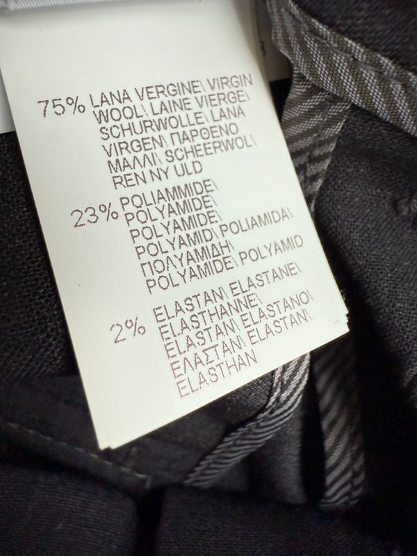 Brunello Cucinelli Charcoal Wool Tapered Trousers with MONILI Trim – Size IT 46 / US 10