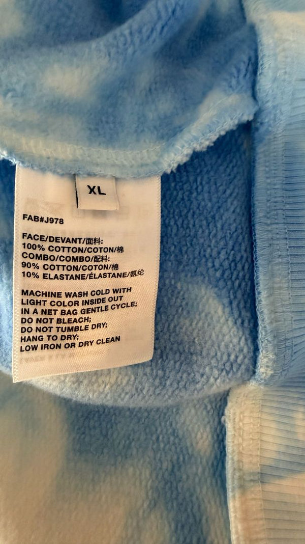 Lafayette 148 New York XL Blue White Tie Dye Sweatshirt Cotton Oversized Pullover