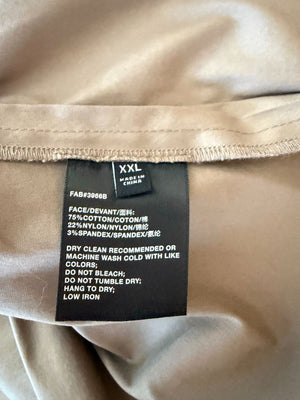 Lafayette 148 New York Taupe Shirt Dress XXL Cotton Blend Collared Pocket Shift Dress