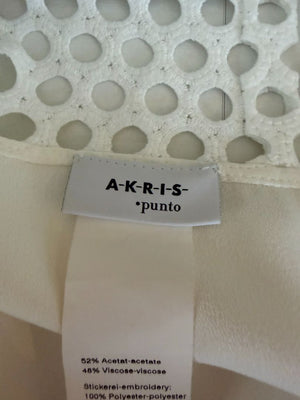 Akris Punto Ivory Openwork Knit 2-Piece Sweater Set – Cardigan Size 16 | Shell Size 14