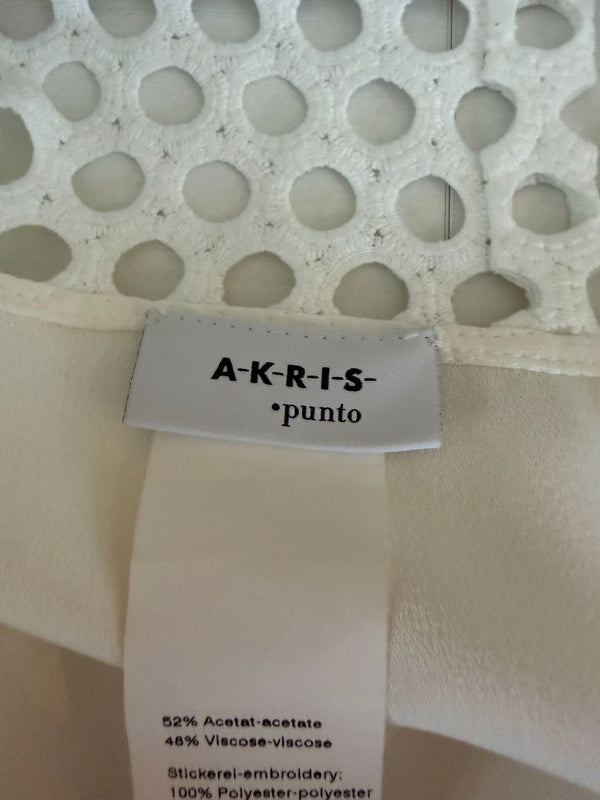 Akris Punto Ivory Openwork Knit 2-Piece Sweater Set – Cardigan Size 16 | Shell Size 14