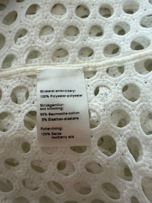 Akris Punto Ivory Openwork Knit 2-Piece Sweater Set – Cardigan Size 16 | Shell Size 14