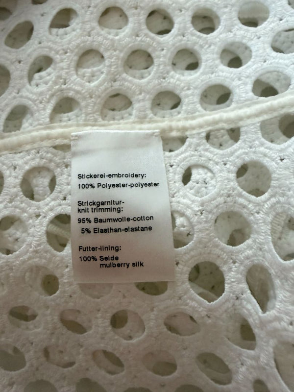 Akris Punto Ivory Openwork Knit 2-Piece Sweater Set – Cardigan Size 16 | Shell Size 14