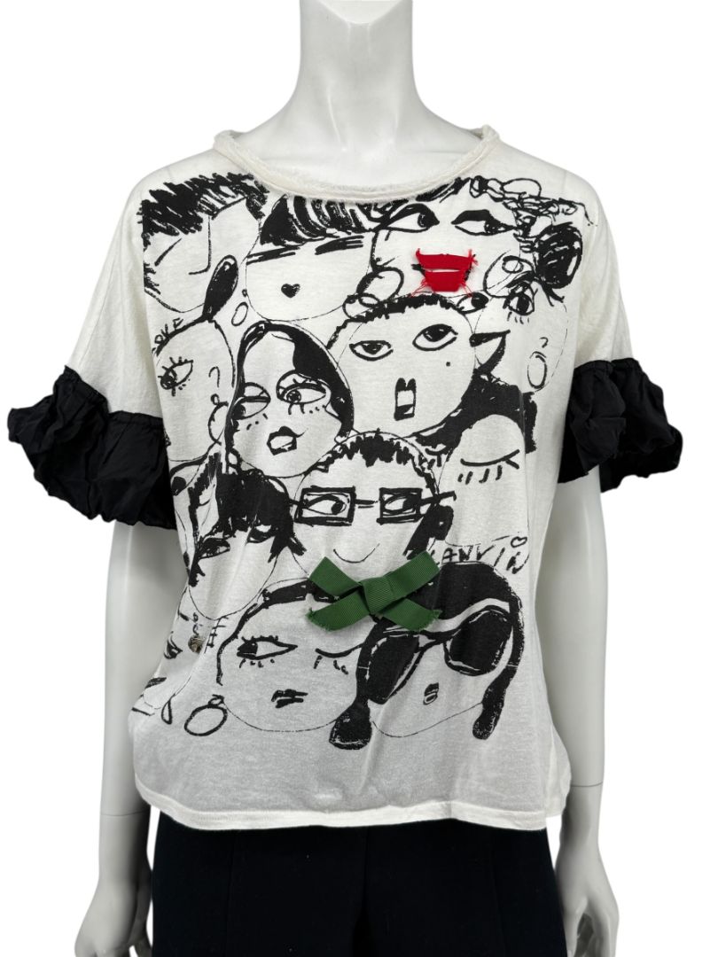 Lanvin Alber Elbaz Doodle Print Tee – Size 38