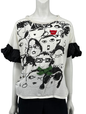 Lanvin Alber Elbaz Doodle Print Tee – Size 38