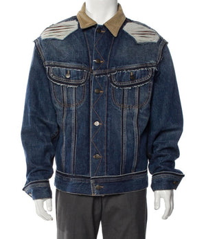Maison Margiela x Pendleton Distressed Wool-Lined Denim Jacket – Indigo Blue | Size 52