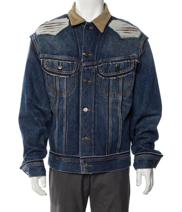 Maison Margiela x Pendleton Distressed Wool-Lined Denim Jacket – Indigo Blue | Size 52