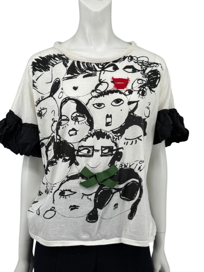 Lanvin Alber Elbaz Doodle Print Tee – Size 38