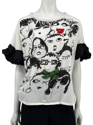 Lanvin Alber Elbaz Doodle Print Tee – Size 38