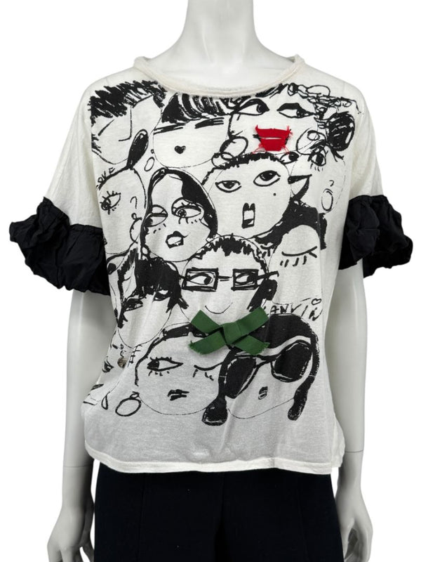 Lanvin Alber Elbaz Doodle Print Tee – Size 38