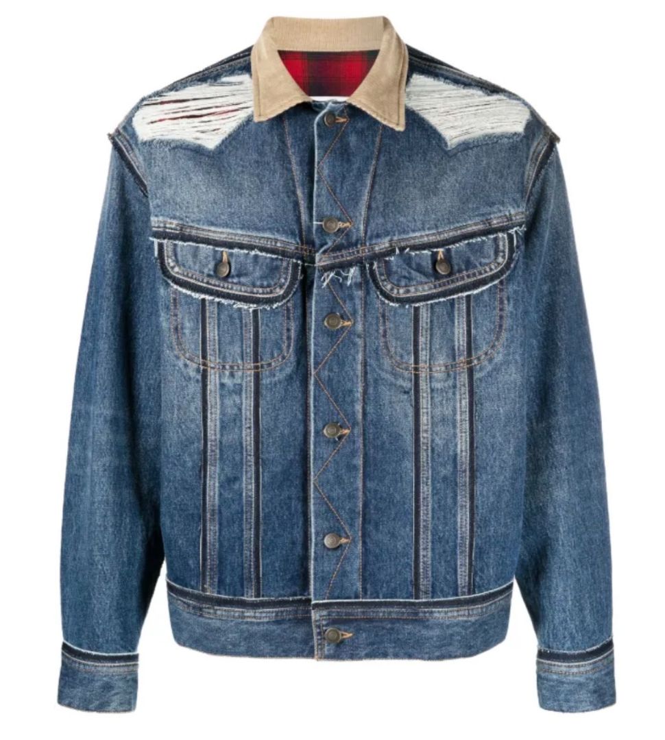 Maison Margiela x Pendleton Distressed Wool-Lined Denim Jacket – Indigo Blue | Size 52