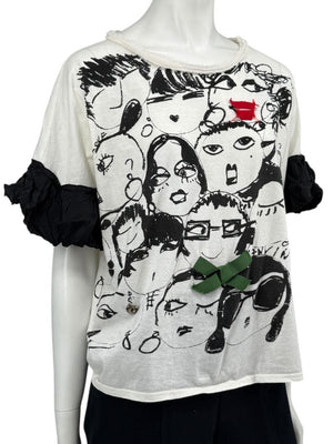 Lanvin Alber Elbaz Doodle Print Tee – Size 38
