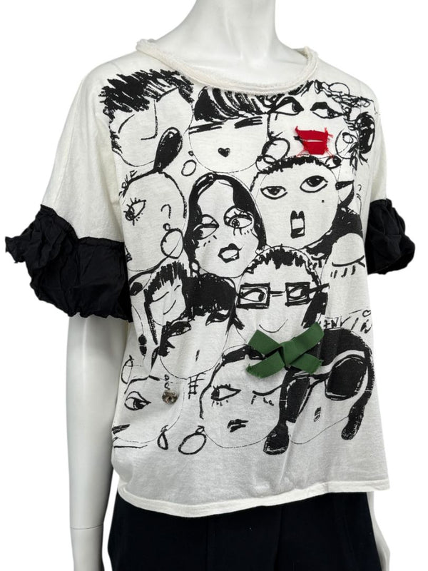Lanvin Alber Elbaz Doodle Print Tee – Size 38