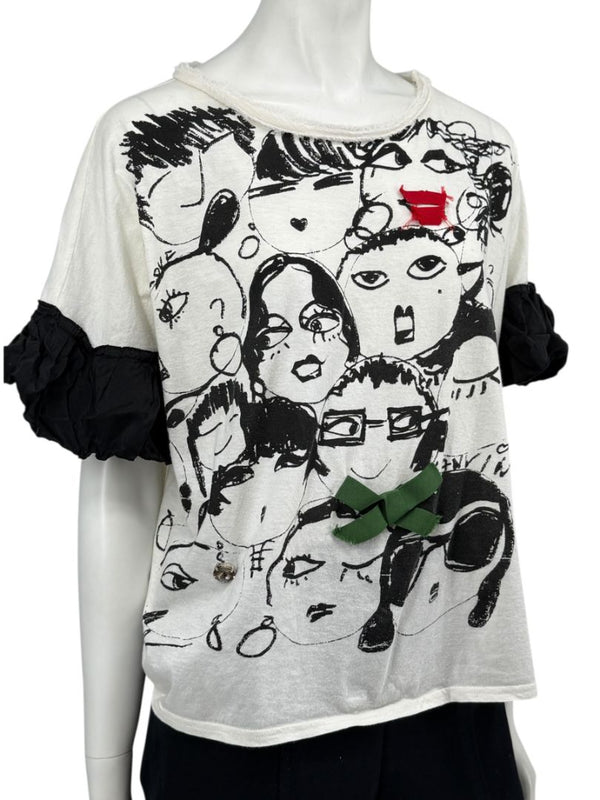 Lanvin Alber Elbaz Doodle Print Tee – Size 38