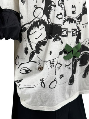Lanvin Alber Elbaz Doodle Print Tee – Size 38
