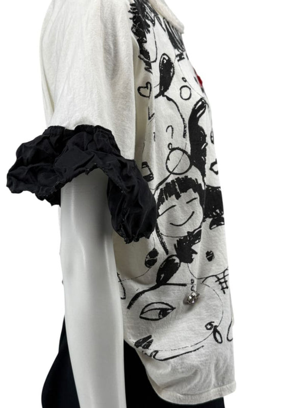 Lanvin Alber Elbaz Doodle Print Tee – Size 38