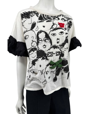 Lanvin Alber Elbaz Doodle Print Tee – Size 38
