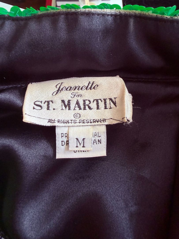 Vintage Jeannette for St. Martin Abstract Art Sequin Jacket | Hand-Beaded Statement Jacket | Size M