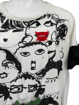 Lanvin Alber Elbaz Doodle Print Tee – Size 38