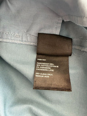 Lafayette 148 New York Wide Leg Cropped Pants Size 18 Blue Cotton Cashmere High Rise Career Casual