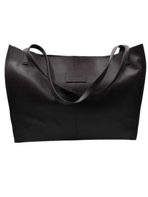 Giuseppe Zanotti Men's Oversized Leather Travel Tote Bag – Dark Brown | Made in Italy