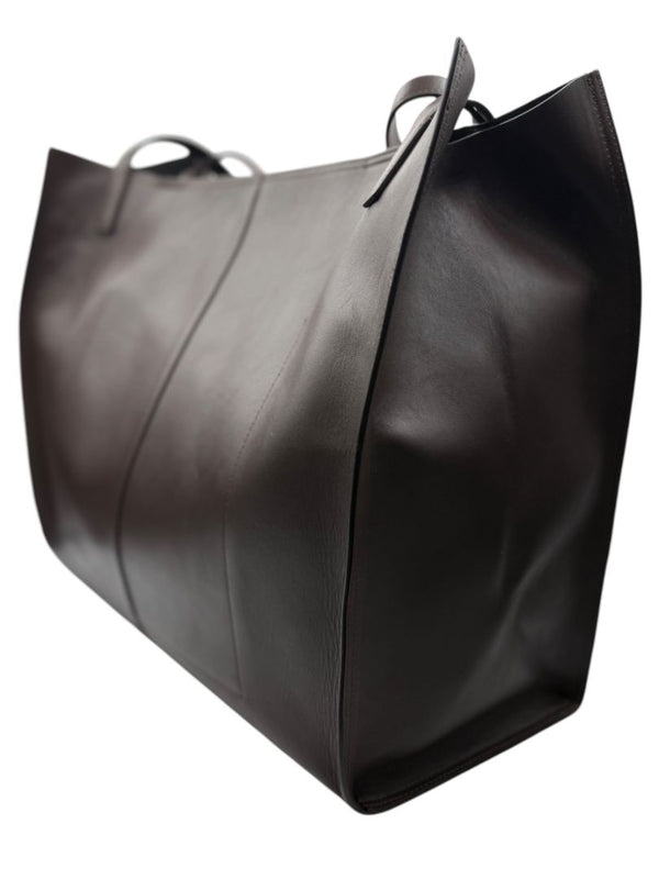 Giuseppe Zanotti Men's Oversized Leather Travel Tote Bag – Dark Brown | Made in Italy