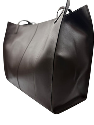 Giuseppe Zanotti Men's Oversized Leather Travel Tote Bag – Dark Brown | Made in Italy