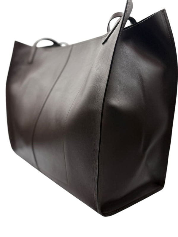 Giuseppe Zanotti Men's Oversized Leather Travel Tote Bag – Dark Brown | Made in Italy
