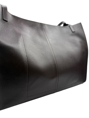 Giuseppe Zanotti Men's Oversized Leather Travel Tote Bag – Dark Brown | Made in Italy