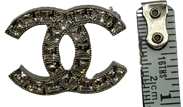 Chanel Crystal CC Brooch