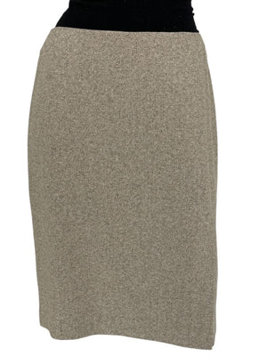 Anne Klein Wool Silk Cashmere Blend Pencil Skirt Beige Textured Size 8