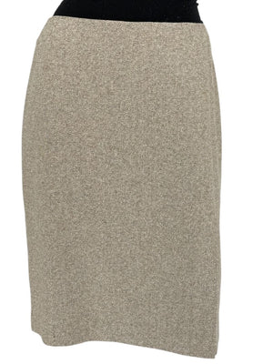 Anne Klein Wool Silk Cashmere Blend Pencil Skirt Beige Textured Size 8