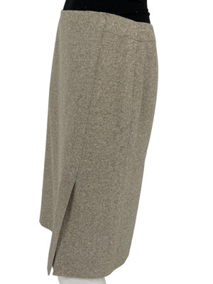 Anne Klein Wool Silk Cashmere Blend Pencil Skirt Beige Textured Size 8