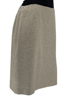 Anne Klein Wool Silk Cashmere Blend Pencil Skirt Beige Textured Size 8