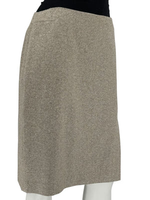 Anne Klein Wool Silk Cashmere Blend Pencil Skirt Beige Textured Size 8