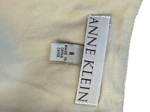 Anne Klein Wool Silk Cashmere Blend Pencil Skirt Beige Textured Size 8