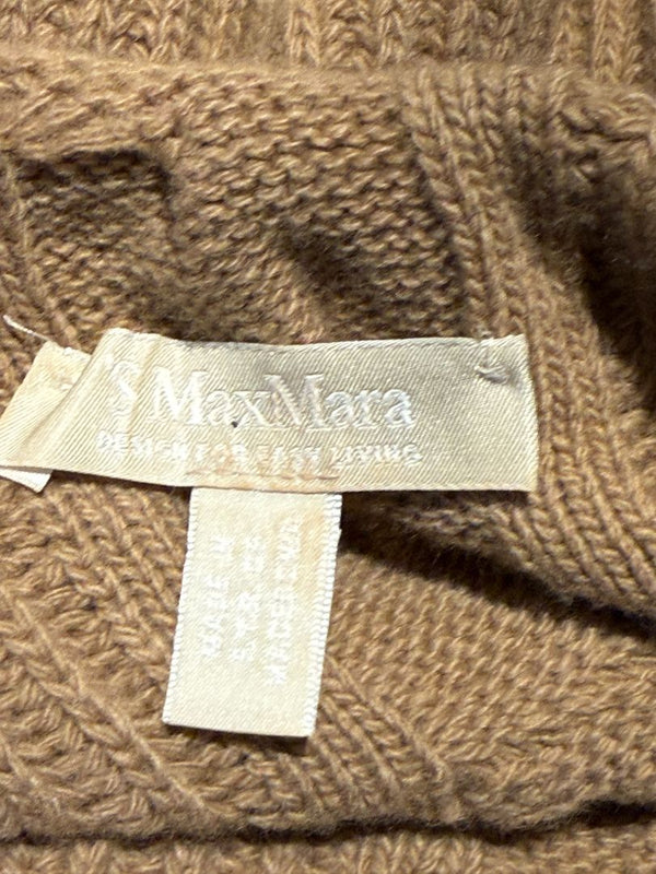 S’Max Mara Camel Ribbed Wool-Cashmere Sweater – Size M